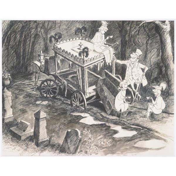 A Haunted Mansion Hearse Marc Davis Concept Print.