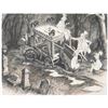 Image 1 : A Haunted Mansion Hearse Marc Davis Concept Print.