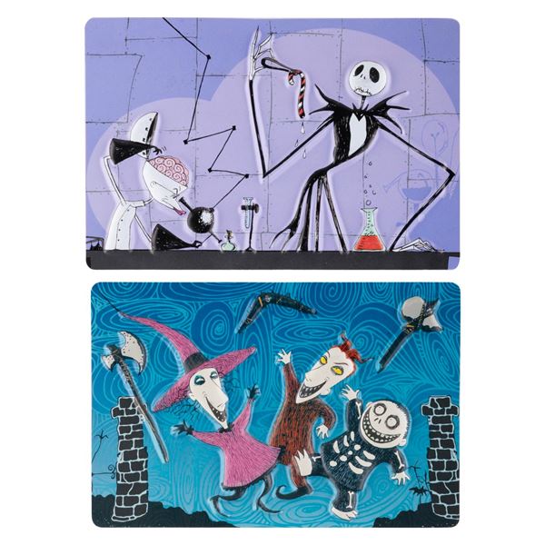 A Pair of Embossed "The Nightmare Before Christmas" Postcards.