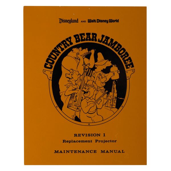 A Country Bear Jamboree Maintenance Manual Cover.
