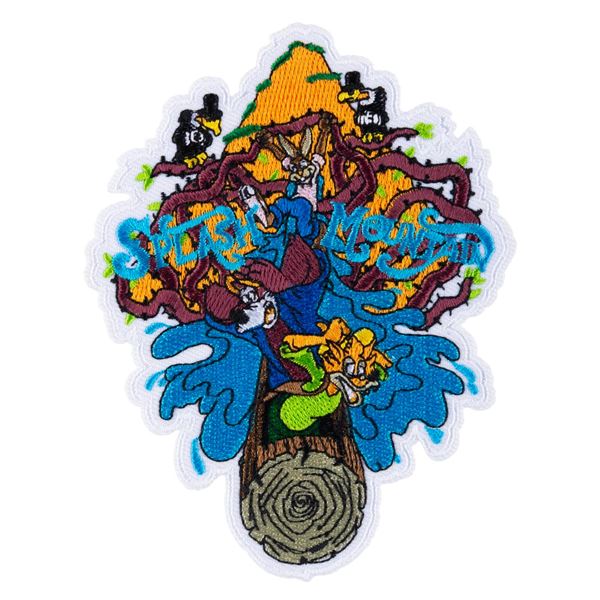 An Embroidered Iron-On Splash Mountain Patch.