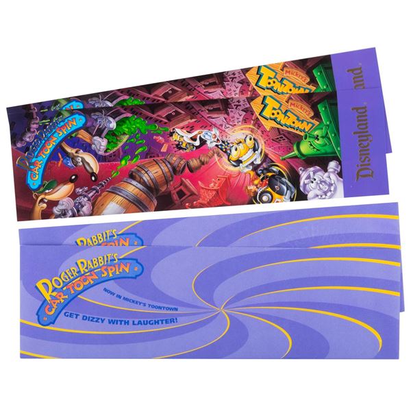 A Pair of Roger Rabbit's Car Toon Spin Premiere Invitations.