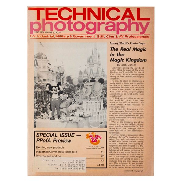 A Technical Photography Magazine with Walt Disney World Cover Story.