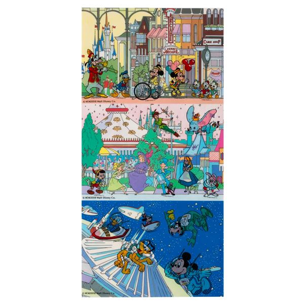 Three Tokyo Disneyland Sticker Postcards.