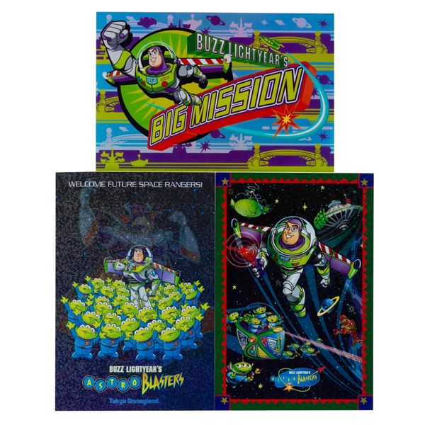 Three Tokyo Disneyland Buzz Lightyear Postcards.