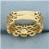 Image 4 : Unique Diamond Cut Out Design Engagement Ring in 18K Yellow Gold