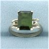 Image 1 : Tsavorite Solitaire Ring in 14k White Gold