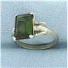 Image 2 : Tsavorite Solitaire Ring in 14k White Gold