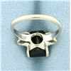 Image 4 : Tsavorite Solitaire Ring in 14k White Gold