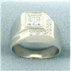 Image 1 : Diamond Geometric Design Ring in 14k White Gold