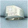 Image 2 : Diamond Geometric Design Ring in 14k White Gold