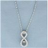 Image 1 : Infinity Design Dancing Diamond Necklace in 14k White Gold