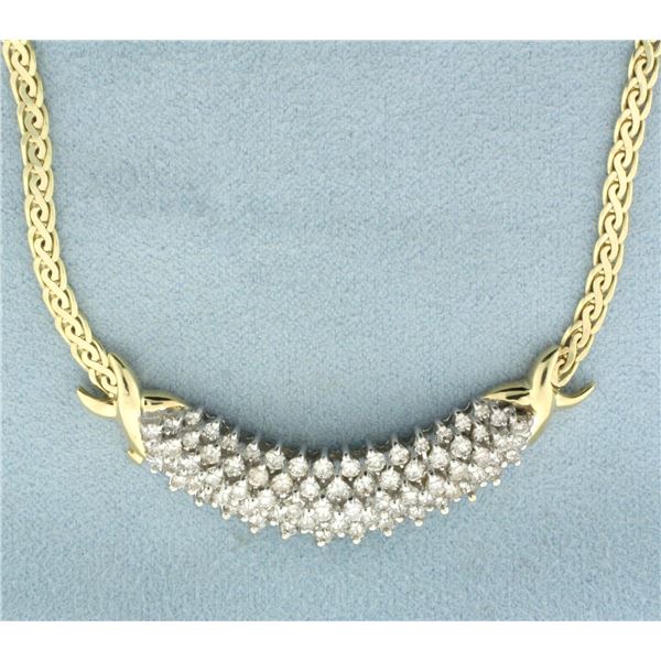 Italian 2.5ct Diamond Necklace in 14k Yellow Gold