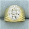 Image 1 : Italian Diamond Bulls Eye Target Design Ring in 18k Yellow Gold