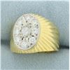 Image 2 : Italian Diamond Bulls Eye Target Design Ring in 18k Yellow Gold