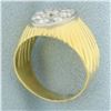 Image 3 : Italian Diamond Bulls Eye Target Design Ring in 18k Yellow Gold