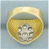 Image 4 : Italian Diamond Bulls Eye Target Design Ring in 18k Yellow Gold