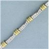Image 1 : Two Tone Diamond Tennis Bracelet In 18K White And Yellow Gold