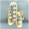 Image 1 : Antique Diamond Abstract Design Swirl Ring in 14k Yellow Gold