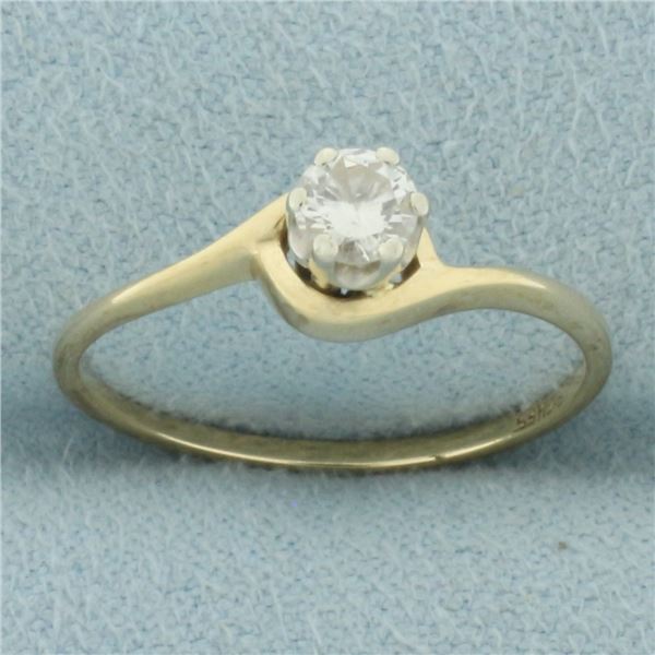 Diamond Solitaire Engagement Ring in 14k Yellow Gold