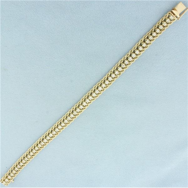 2ct Diamond Rope Link Tennis Bracelet in 14k Yellow Gold