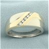 Image 1 : Mens Diagonal Set Diamond Two Tone Wedding Band Ring in 14k White and Yellow Gold