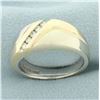Image 2 : Mens Diagonal Set Diamond Two Tone Wedding Band Ring in 14k White and Yellow Gold