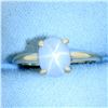 Image 1 : Natural Gray Star Sapphire Ring in 14k White Gold