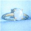 Image 2 : Natural Gray Star Sapphire Ring in 14k White Gold
