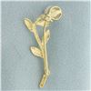 Image 3 : Cultured Akoya Pearl Flower Pin Brooch in 14k Yellow Gold