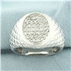 Image 1 : Quilted Design Pave Set Diamond Ring in 10k White Gold
