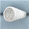 Image 2 : Quilted Design Pave Set Diamond Ring in 10k White Gold