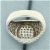 Image 4 : Quilted Design Pave Set Diamond Ring in 10k White Gold