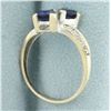 Image 3 : Sapphire and Diamond Bypass Ring in 10k White Gold