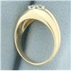 Image 3 : Men's Diamond Target Design Ring in 14k Yellow Gold