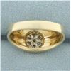 Image 4 : Men's Diamond Target Design Ring in 14k Yellow Gold