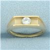 Image 1 : Tension Set  Diamond Solitaire Ring in 14k Yellow Gold