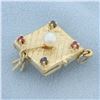Image 1 : Graduation Cap Locket in 14k Yellow Gold