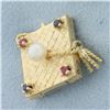 Image 4 : Graduation Cap Locket in 14k Yellow Gold