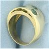 Image 3 : Tsavorite and Diamond Wide Band Ring in 18k Yellow Gold