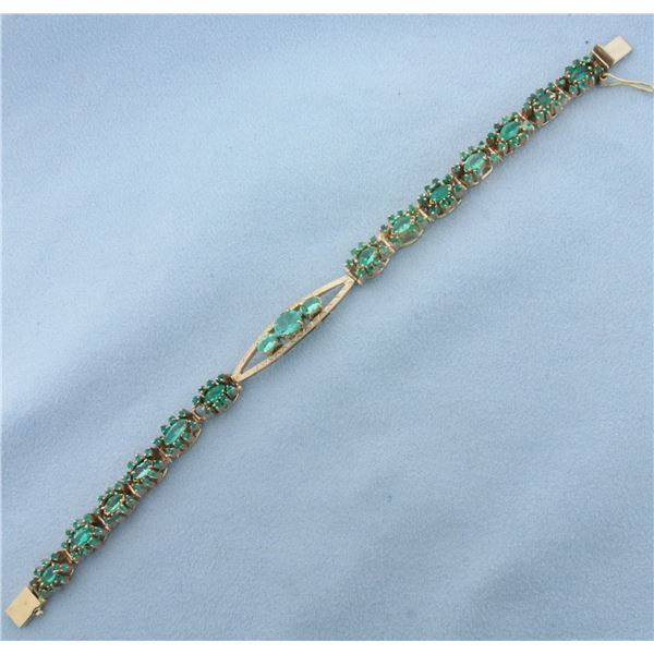 Vintage 7ct Tsavorite Bracelet in 18k Yellow Gold