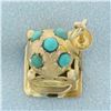 Image 5 : Turquoise Mosque Charm in 14k Yellow Gold