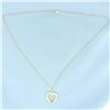 Image 2 : Modern Heart Necklace in 14k Yellow Gold