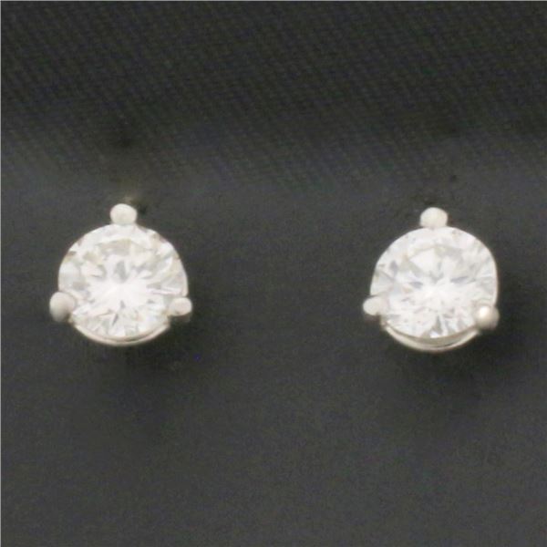 3/4ct Diamond Stud Earrings in Platinum Martini Settings