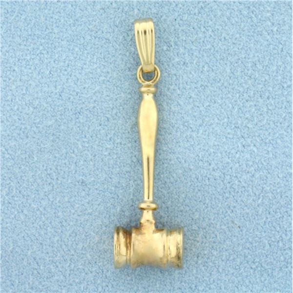 Gavel Pendant in 14k Yellow Gold