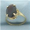 Image 2 : Garnet Solitaire Statement Ring in 14k Yellow Gold