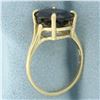 Image 3 : Garnet Solitaire Statement Ring in 14k Yellow Gold