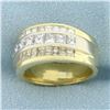 Image 2 : Princess and Emerald Cut Diamond Band Ring In 18k Yellow Gold