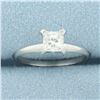 Image 1 : Princess Diamond Solitaire Ring in 14k White Gold