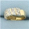 Image 2 : Diagonal Set Diamond Band Ring in 14k Yellow Gold